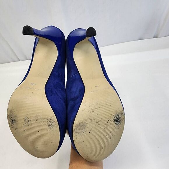 Steve Madden Regaal Platform Pumps Jeels Blue  Suede Size 8 - Picture 8 of 12